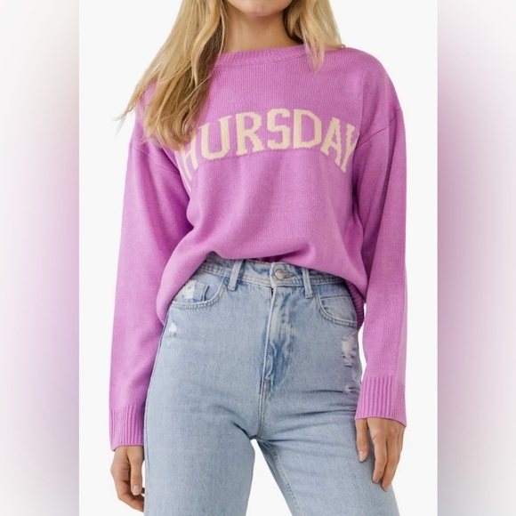 English Factory Weekday Thursday Motif Sweater - Picture 8 of 9